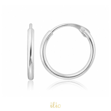 Cercei aur alb 14K Tortite mici, 10 x 1 mm