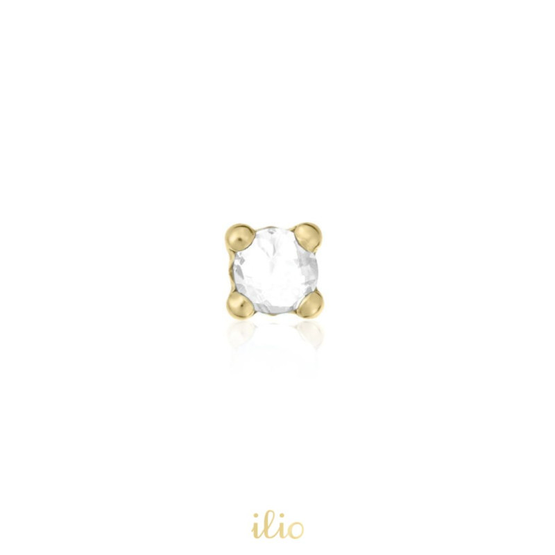 Diamant mic, 3 mm - Cercel aur galben 14K ! SE VINDE LA BUCATA !