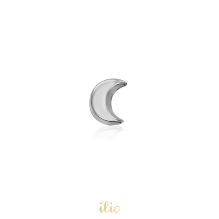 Luna, 5 mm - Cercei aur alb 14K . SE VINDE LA BUCATA! ⇣