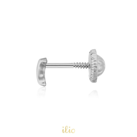 Luna, 5 mm - Cercei aur alb 14K . SE VINDE LA BUCATA! ⇣