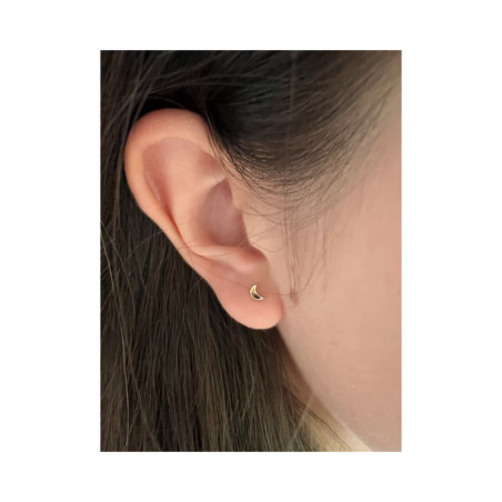 Luna, 5 mm - Cercei aur alb 14K . SE VINDE LA BUCATA! ⇣