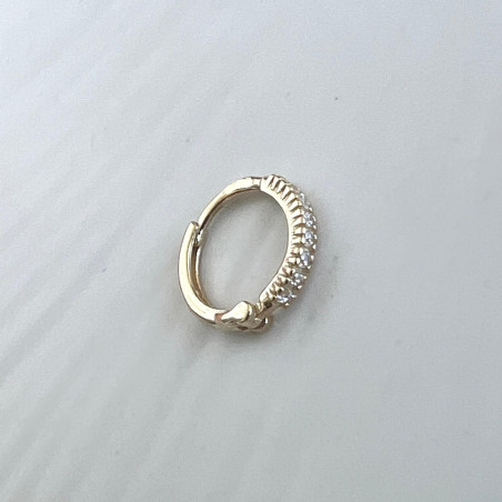 Cercel aur galben 9K Tortita foarte mica pietricele, 8 mm. SE VINDE LA BUCATA! ⇣