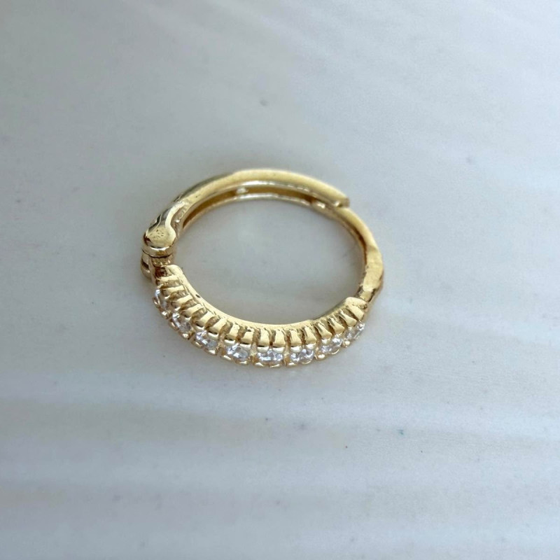 Cercel aur galben 9K Tortita foarte mica pietricele, 8 mm. SE VINDE LA BUCATA! ⇣