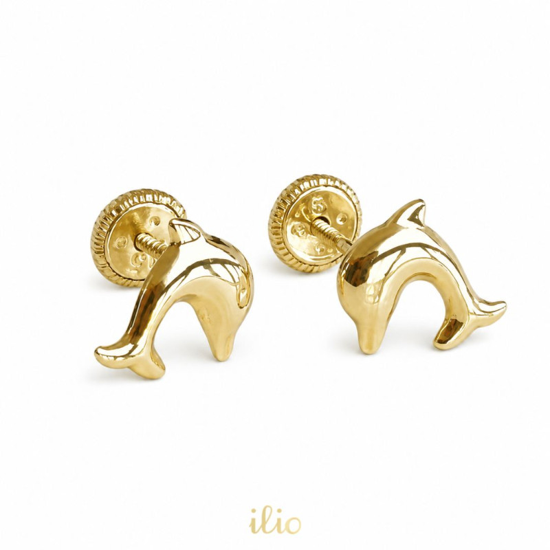 Cercei aur galben 9K Delfini, 9 mm