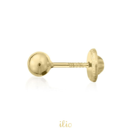 Biluta mica, 4 mm - Cercel aur galben 14K . SE VINDE LA BUCATA!