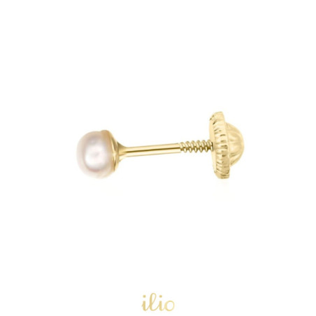 Perla mica, 3 mm - Cercel aur galben 14K . SE VINDE LA BUCATA! ⇣