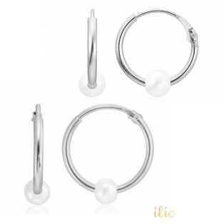 Set cercei aur alb 14k -...