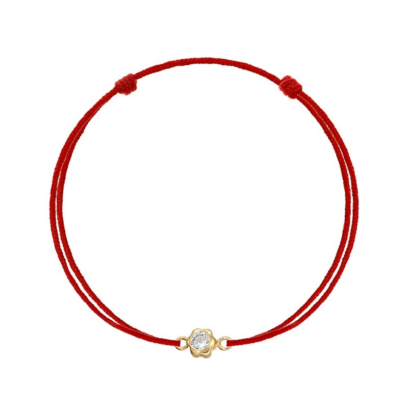 Bratara snur Pandant aur galben 14K Floricica