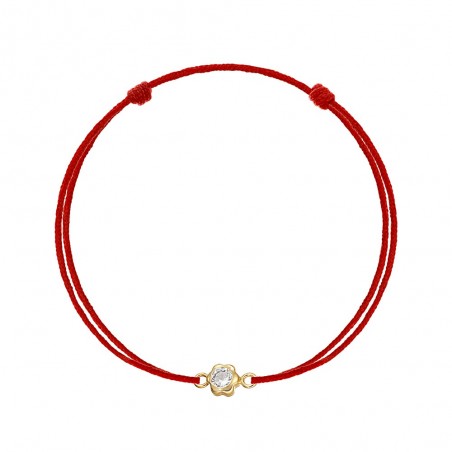 Bratara snur Pandant aur galben 14K Floricica