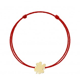 Bratara snur Pandant aur galben 14K Trifoi patru foi 