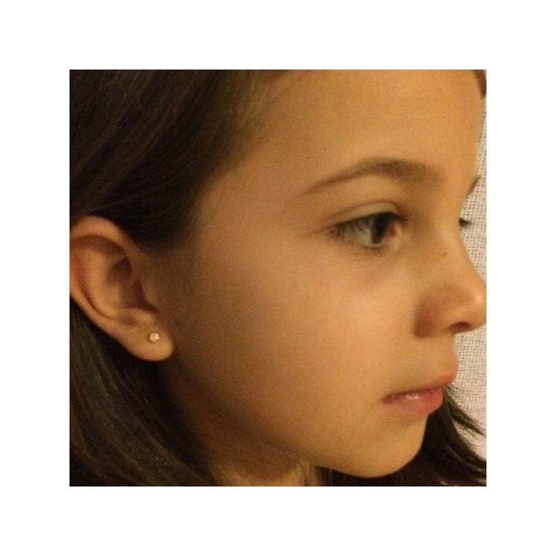 Cercei aur alb 14K Floricele cu diamant