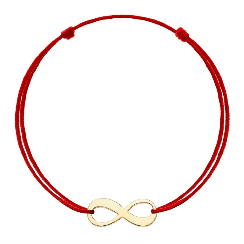 Bratara snur Pandant aur galben 14K Infinit mare