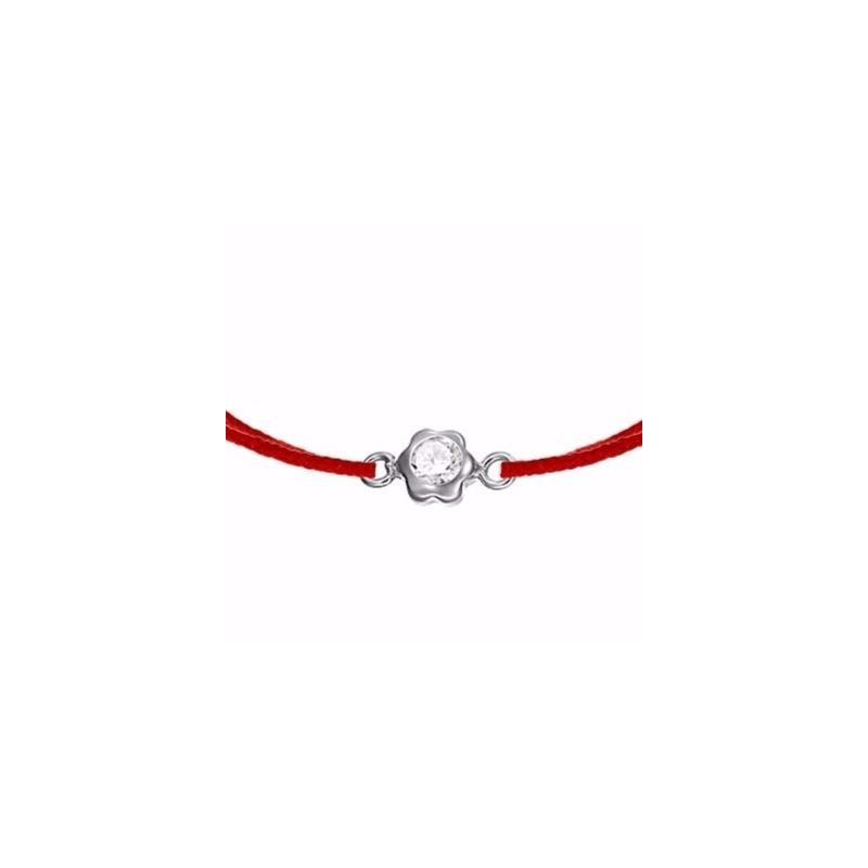 Bratara snur Pandant aur alb 14K Floricica