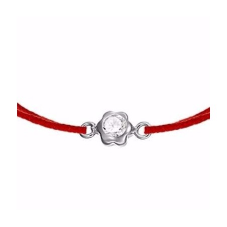 Bratara snur Pandant aur alb 14K Floricica