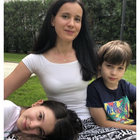 Pandantiv aur alb 14K Fetita si baietel