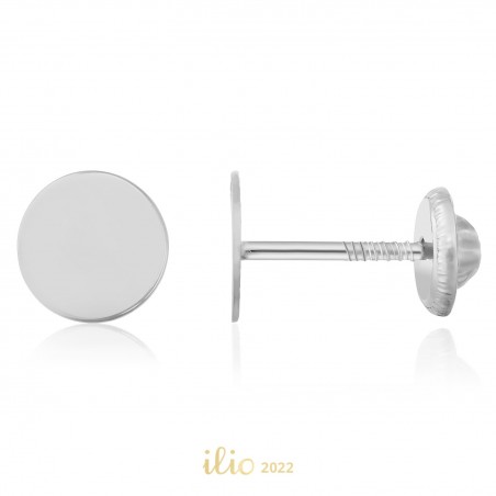 Cercei aur alb 14K Banuti medii, 6 mm