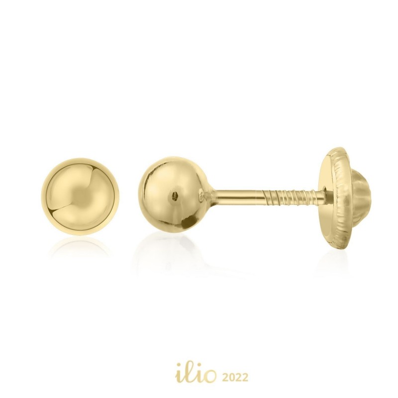 Cercei aur galben 14K Bilute mici, 4 mm