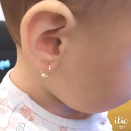 Cercei aur alb 14K Tortite medii perluta, 12 mm