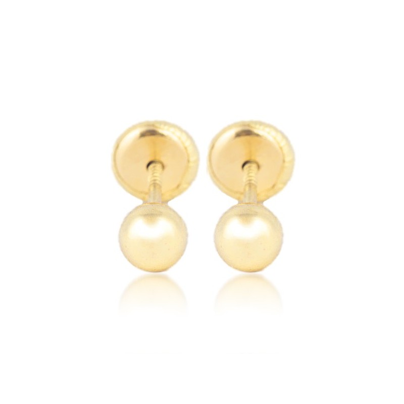 Cercei aur galben 18 k Bilute 4 mm
