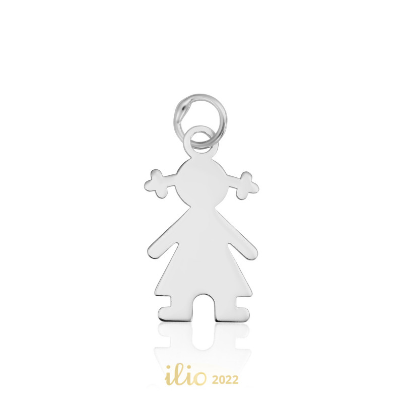 Pandantiv Fetita, 10 mm - aur alb 14K