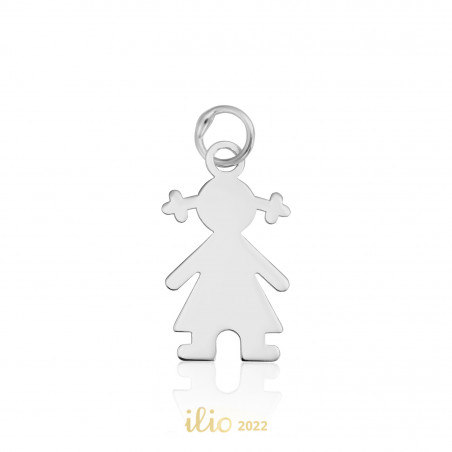 Pandantiv Fetita, 10 mm - aur alb 14K