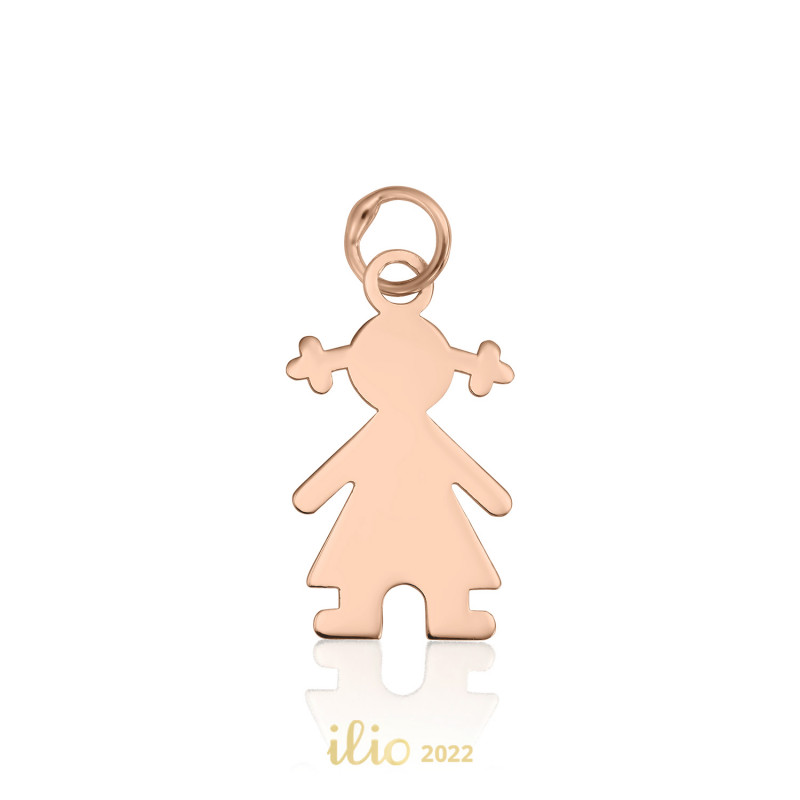 Pandantiv Fetita, 10 mm - aur roz 14K