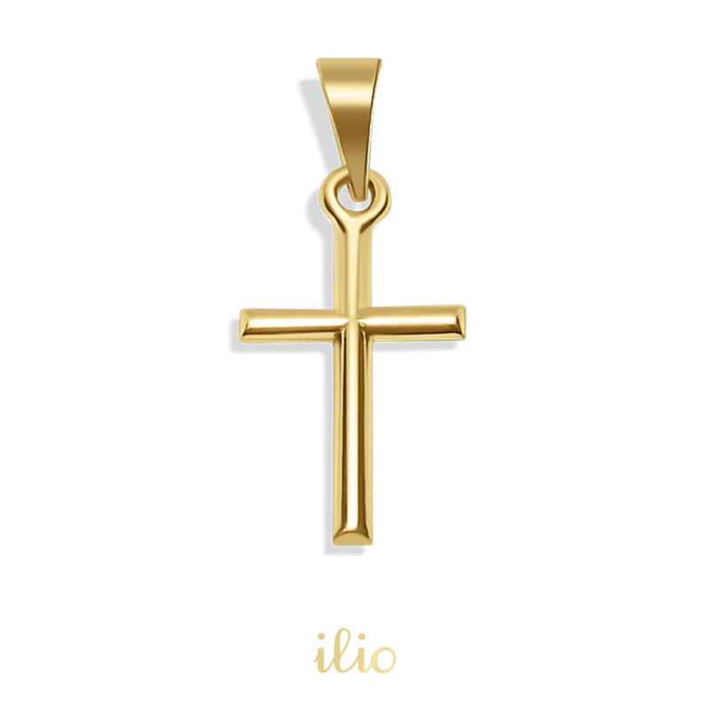 Pandantiv Cruce mare, 15 mm - aur galben 14K