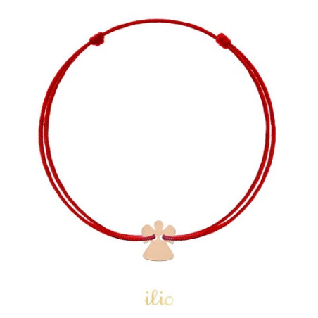 Pandant Ingeras, 8 mm - aur roz 14K pe bratara snur