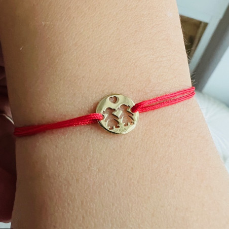 Pandant Banut doua fetite inima, 9 mm - aur galben 14K