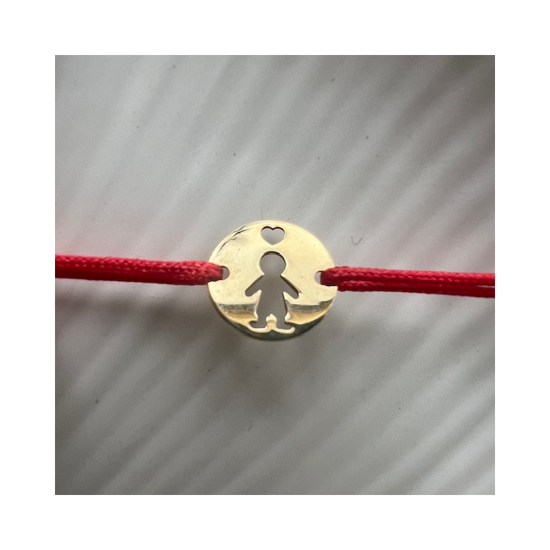 Pandant aur galben 14K Banut baietel inima, 10 mm