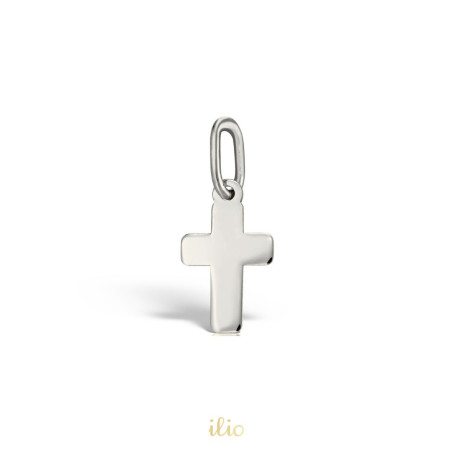 Pandantiv Cruciulita, 10 mm - aur alb 14K