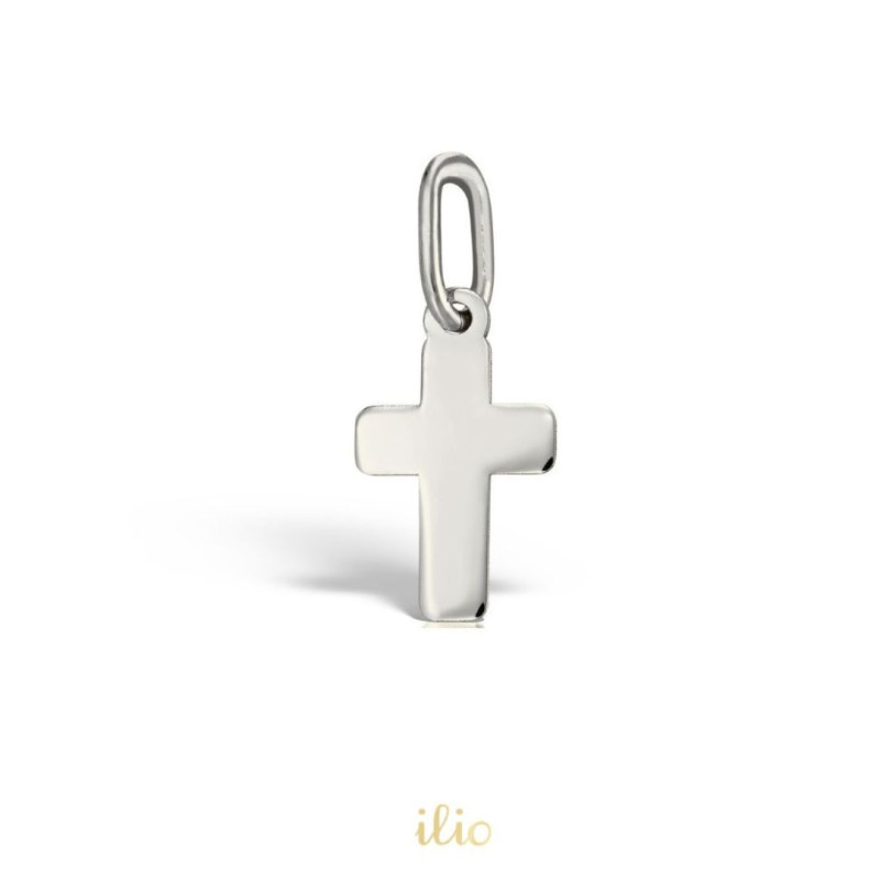 Pandantiv Cruciulita, 10 mm - aur alb 14K
