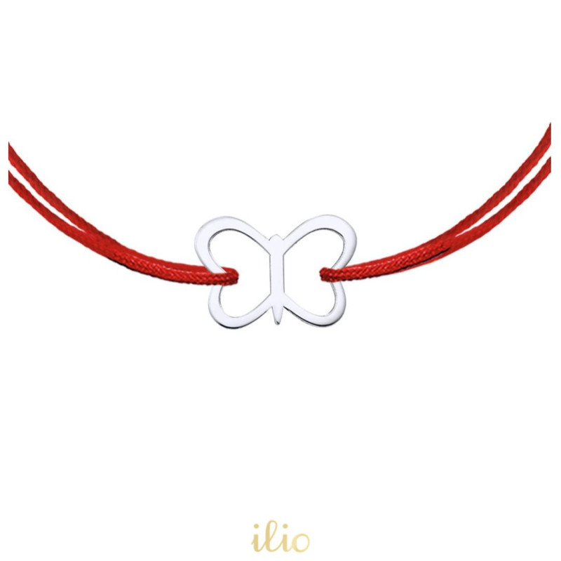 Pandant fluturas contur, 8 mm - aur alb 14K