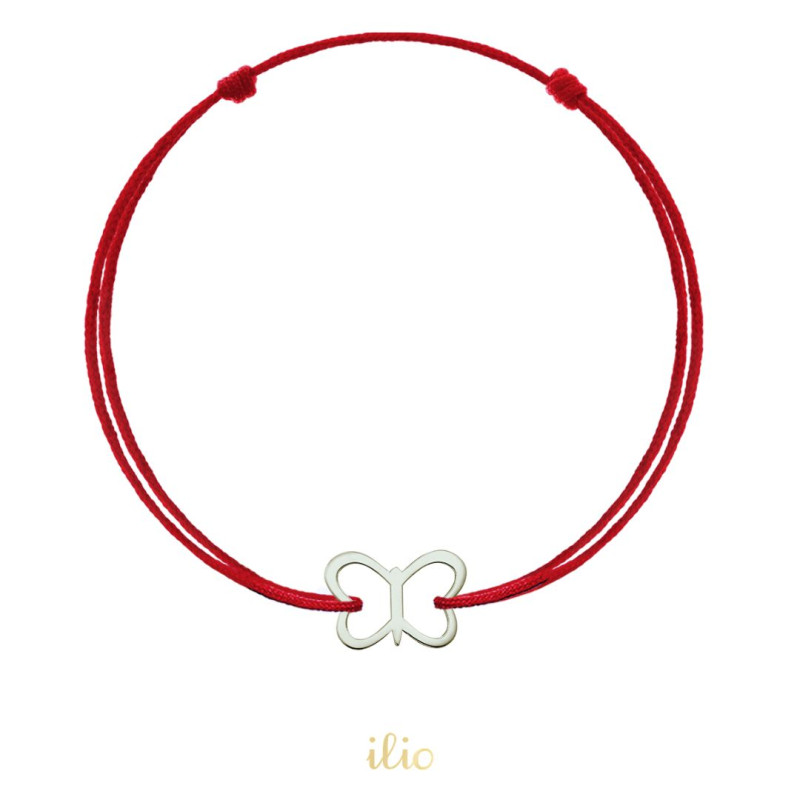 Pandant fluturas contur, 8 mm - aur alb 14K