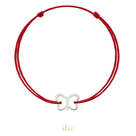 Pandant fluturas contur, 8 mm - aur alb 14K
