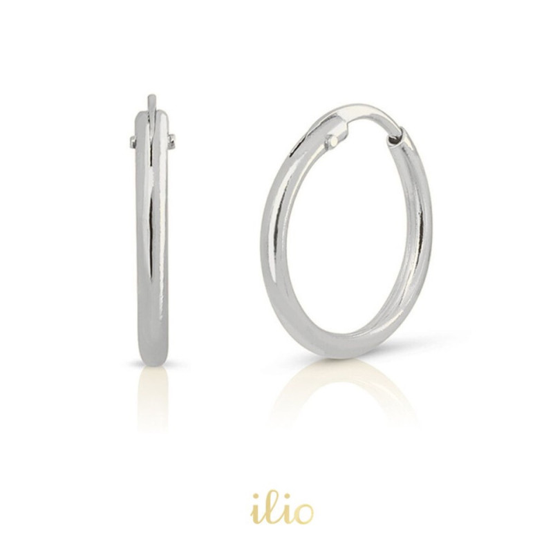 Cercei aur alb 14K Tortite mici, 11 x 1 mm