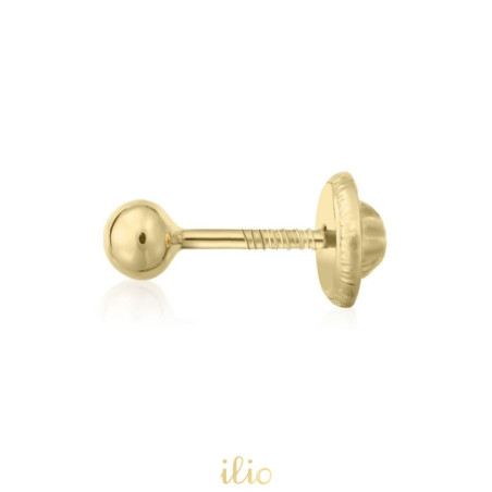 Biluta mica, 3 mm - Cercel aur galben 14K . SE VINDE LA BUCATA!