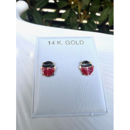Cercei aur galben 14K Gargarite plate, 7 mm