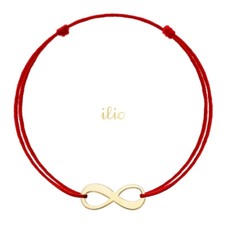 Pandant Infinit, 11 mm - aur galben 14K pe bratara snur